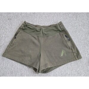 Athleta Allyson Felix Legend Sweat shorts Sz S Olive Green Knit Pull On Casual